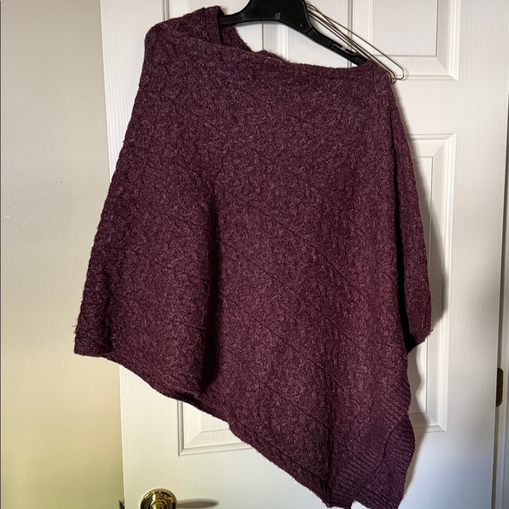 J. Jill Deep Burgandy Knit Poncho